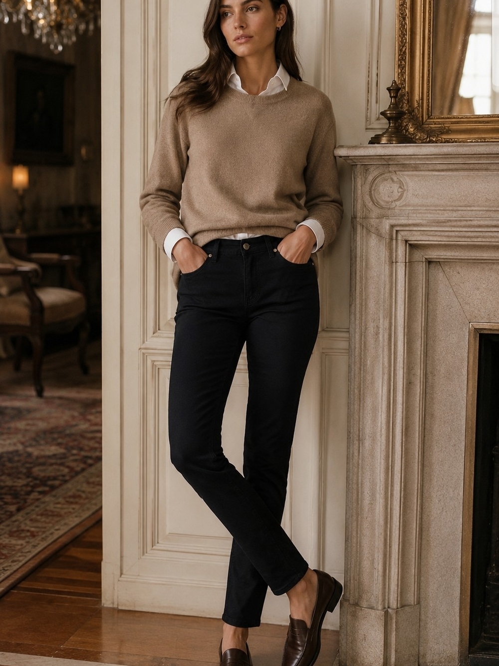 Lady Hathaway Black Skinny Jeans Women's Size 34 Stretch Denim Mid Rise Slim Leg